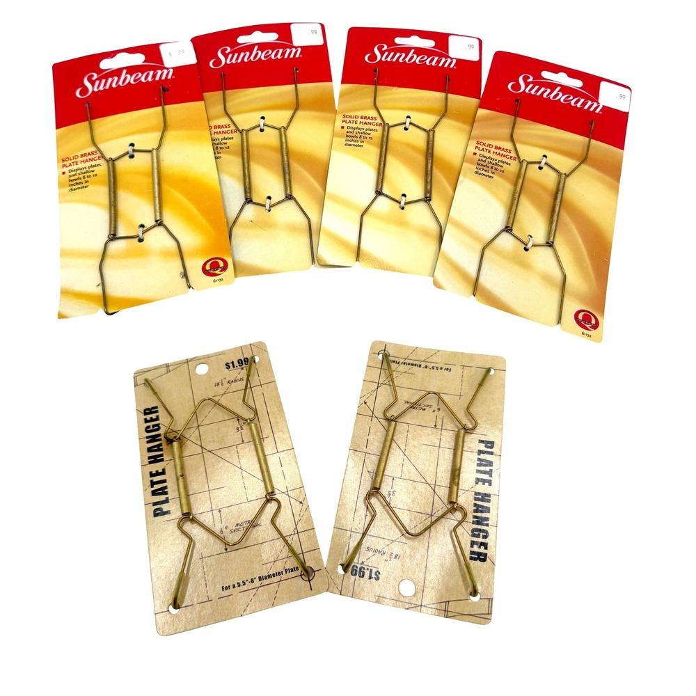 Sunbeam Hobby Lobby Plate Hanger Set 6pc Brass 5.5-12in
